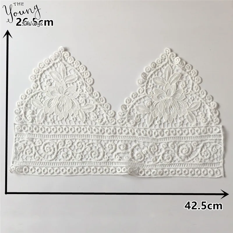 New arrive Embroidery White Hollow out Applique Lace Collar Neckline DIY Sewing Fabric Dresses Decorate Accessories Supplies