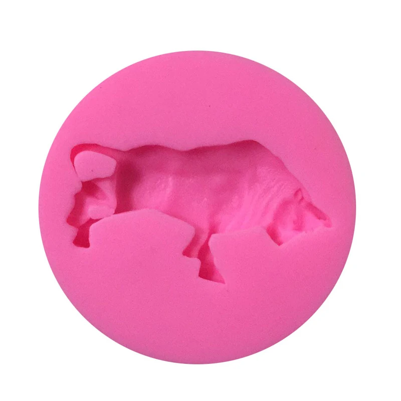 Free Shipping Angry Bulls Cooking Tool Silicone Mat Fondant Paste Mold Cake Decorating Polymer Clay Resin Candy Cake Sculpey