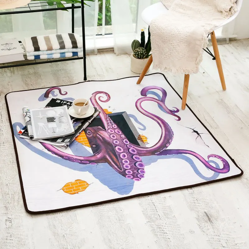 

Chenille carpet 3D digital Cartoon Print super soft carpets Living room sofa coffee table bedroom Floor Mat Rugs Bedside blanket