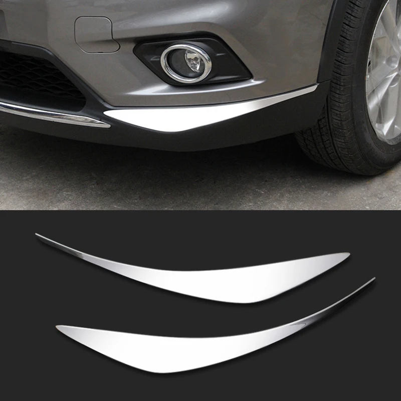 

For Nissan X-trail X Trail T32 Rogue 2014 2015 2016 Front Bumper Corner Protector Cover Trim ABS Chrome Car Accessories 2pcs