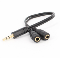 Audio Splitter Y Cable Jack Male to 2 Female M/F 3.5mm Stereo Earphone Headphone NEW