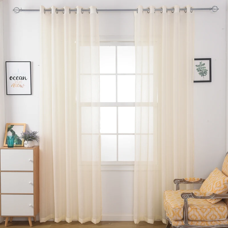 MAKEHOME Invisible Raindrop Pattern Jacquard White Sheer Tulle Curtains for Kitchen Balcony Window Blinds Modern Tulle Custom
