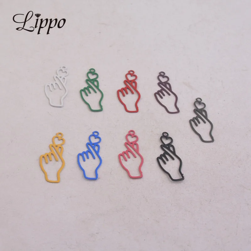 50pcs AC9608 9*22mm Hand Charms Metal Jewelry Filigree Earrings Findings
