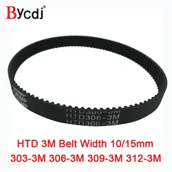 Arc HTD 3M Timing belt C=303 306 309 312 width 6-25mm Teeth101 102 103 104  HTD3M synchronous pulle303-3M 306-3M309-3M 312-3M
