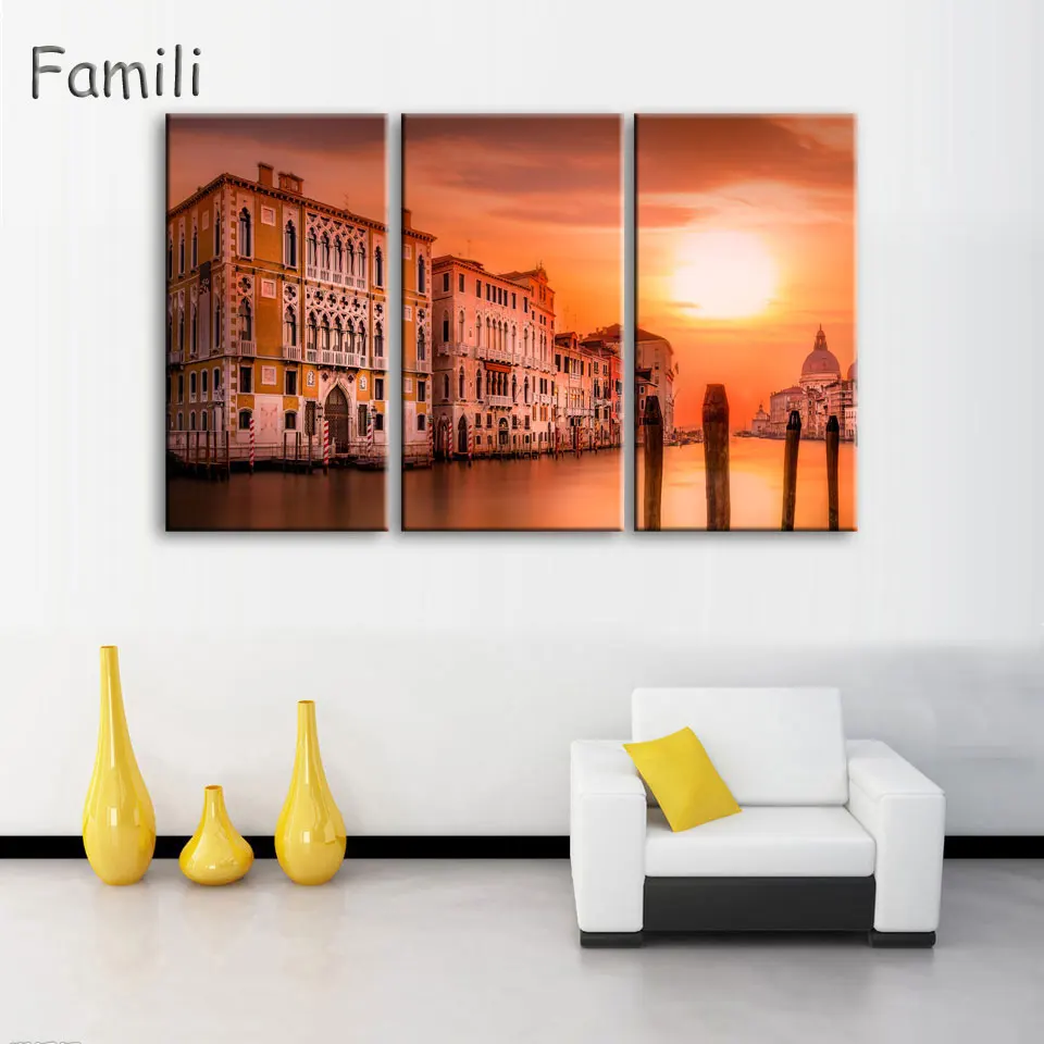 3pcs/set canvas fabric poster print  Italy beautiful landscapes for wall art room decor home decoration,quadro decorativo