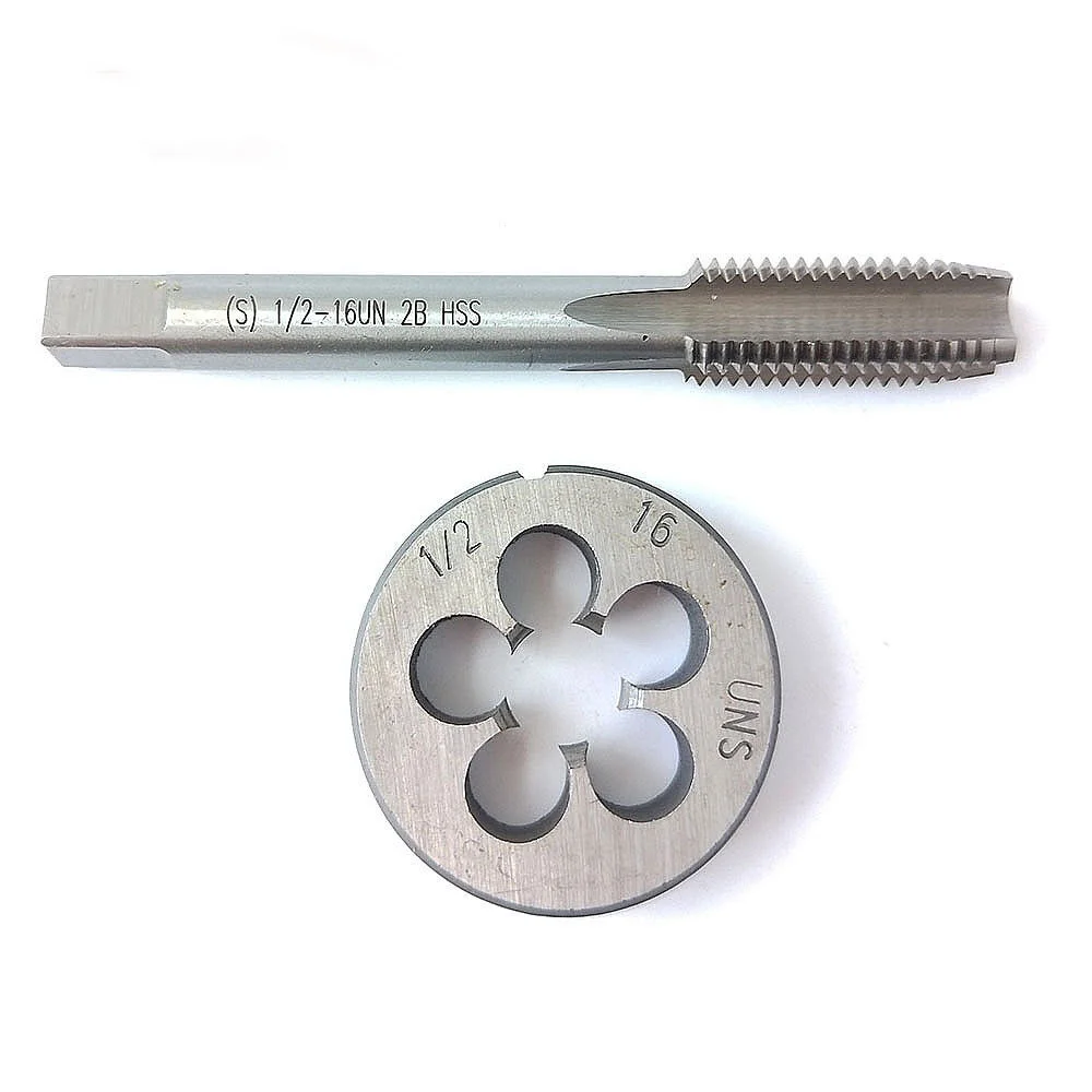 1pcs 1/2-16 UN tap + 1pcs Die CNC tool cutting billet drilling inserts HSS