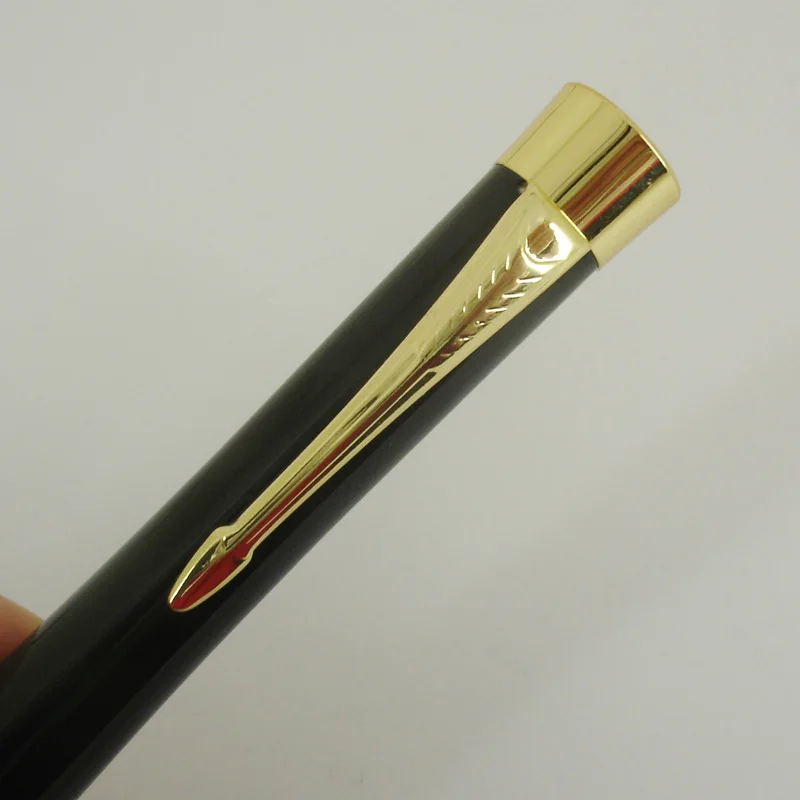 ACMECN Classic Luxury Black Ball Pen with Gold Trim Twist action Unisex Design Metal Brass BallPoint Pen for Christmas Gifts