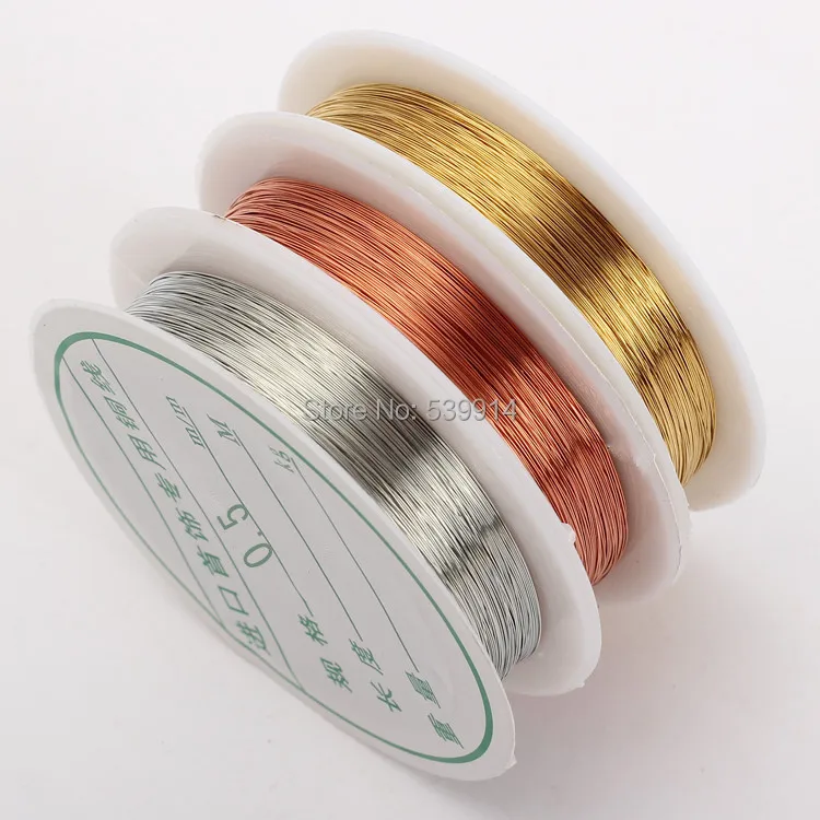 

0.5MM 10M/Roll 3Pcs/lot Mixed Color Copper Wires Beading Wire DIY Jewelry Findings Brass Ropes Cords