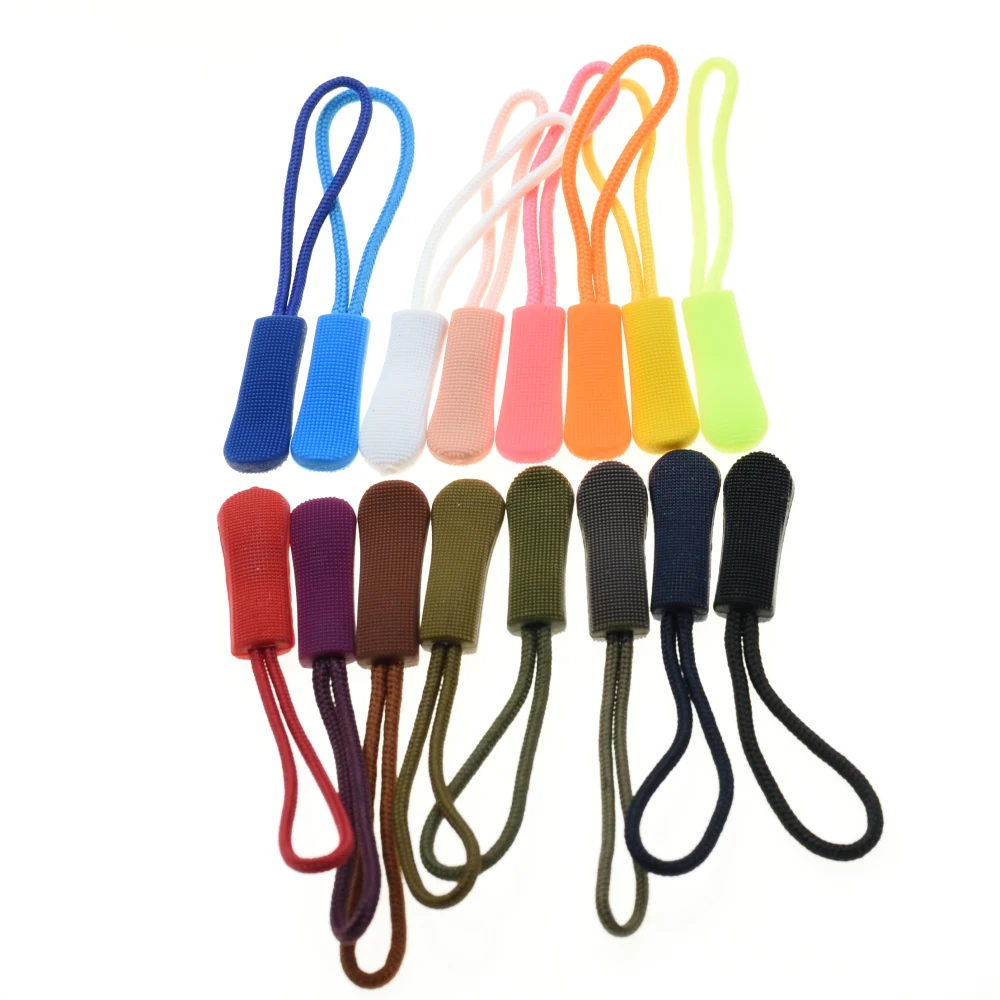 10 Pcs/Pack Mix Color Cord Zipper Pull Puller End Strap For Apparel Travel Bag Accessories