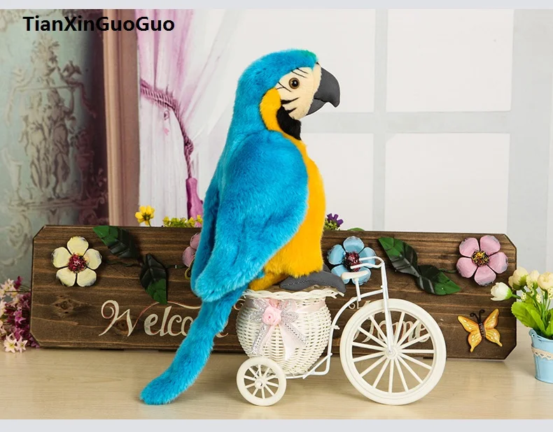 

high quality goods about 26cm beautiful bird lovely blue parrot plush toy soft doll birthday gift b2729