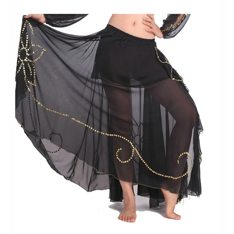 Saia para dança do ventre em chiffon, saia sexy barata para mulheres