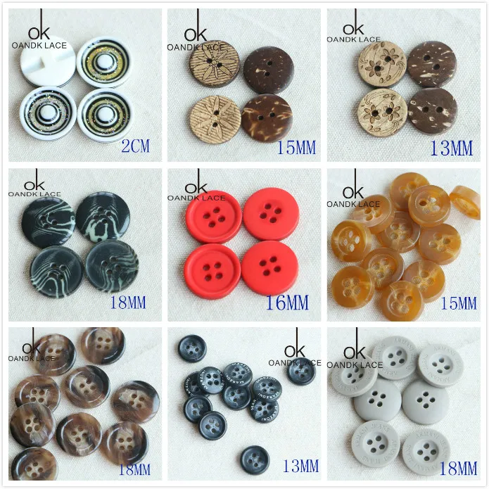 10-18MM 20PCS   buttons round matte resin buttons double-sided button coat button windbreaker button