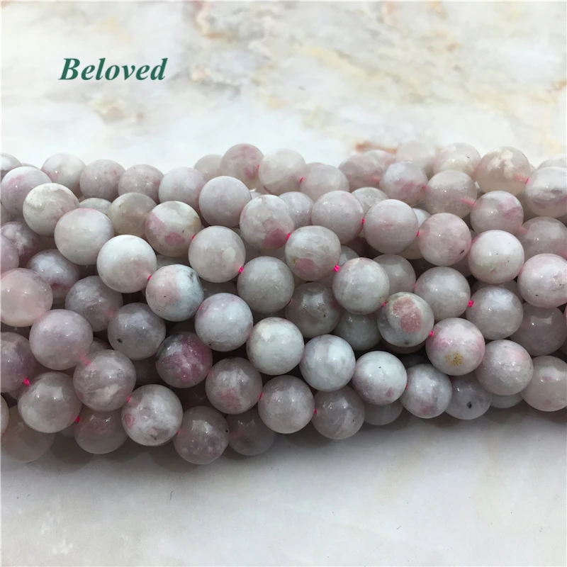 Smooth Round Cherry Blossom Jaspers Loose Beads, 15.5