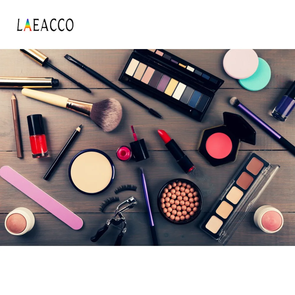 

Laeacco Princess Backgrounds Women Girl Make Up Elements Wooden Boards Wallpaper Photography Backdrops Photocall Photo Studio