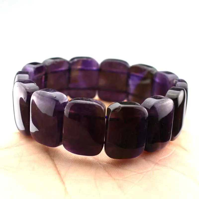 Natural Amethyst Stone Beads Bracelet Diy Jewelry Bangle For Woman Birthstone Of Sagittarius, Aquarius  Wholesale