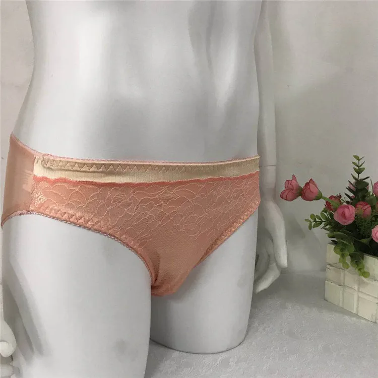 New original men\'s transvestite feminine design sexy lace natural comfort everyday wear briefs  mens sexy underwear  gay