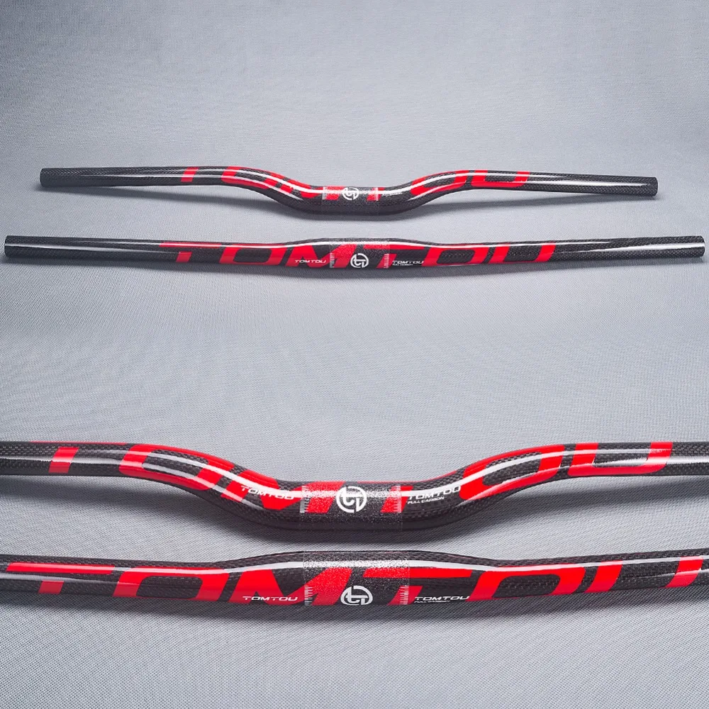 Tomtou 3K Carbon Fiets Mountian Stuur Sets Fiets Mtb Stuur Stuurpen Zadelpen Achteruit 20 Graden Glossy Rood-TS2T47