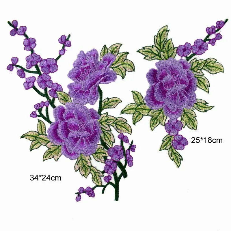 Flower Sew On patches Applique for Clothing Lace Fabric Sewing Embroidered Patch clothes Accessory Neckline Collar