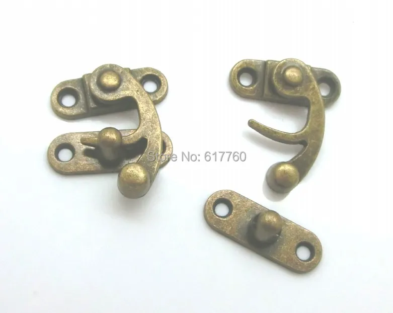 

Free Shipping-10 Sets Metal Hook Box Latches Clasp Box Lock Purse Lock Antique Bronze 4 Holes 3.3cm x 2.8cm 2.8cm x 1.0cm J1836