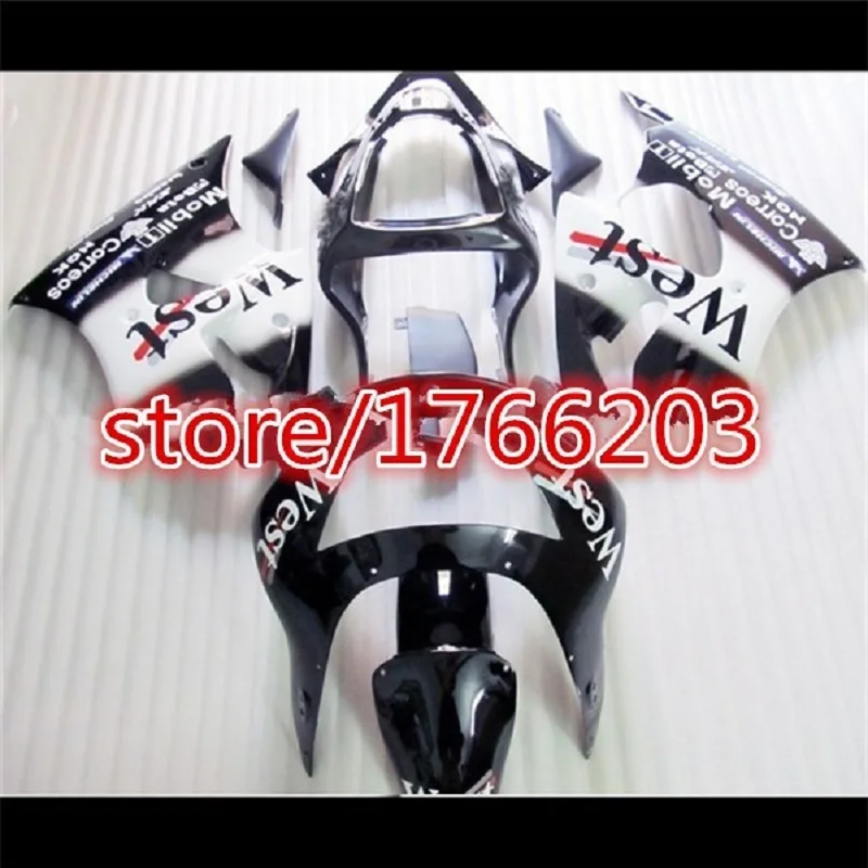 ABS plastic moto racing road fairing kit for Kawasaki ZX6R 1998 1999 black west Fairings bodywork set Ninja 636 ZX 6R 98 99