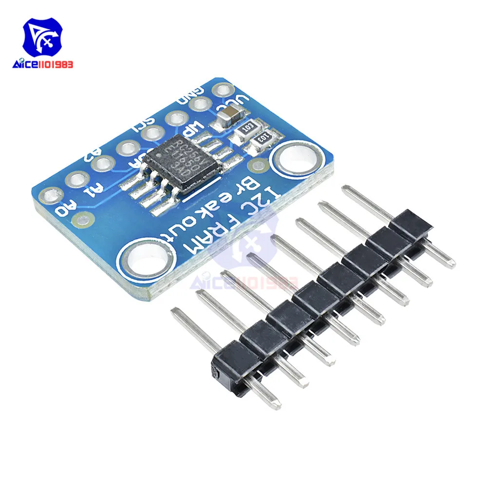MB85RC256V I2C Non-Volatile Fram Breakout Module Development Tools 256KBit/32KByte for Low Power Data Loggers and Buffering Data