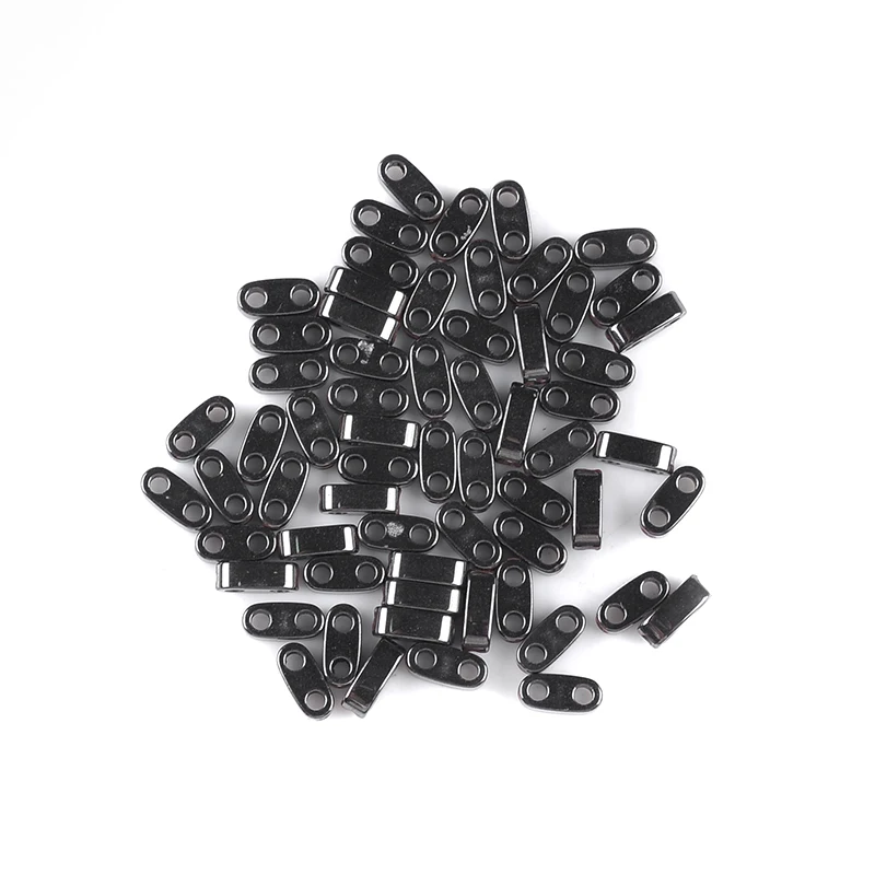 Nature stone Black Hematite Beads 6*3mm 64Pcs Cuboid shape two holes Beads For DIY Jewelry Necklace Bracelet Making Accessories