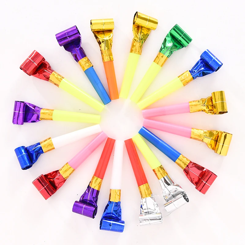 

5Pcs Blowing Dragon Whistle Funny Colorful Child Birthday Party Supplies Cheerleading Gifts Rolling Long Nose Plastic Horn Props