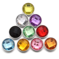 10pcs/lot Mixed 18mm snap button jewelry colorful Resin snap button pression bijoux watches women charm bracelet ZD013