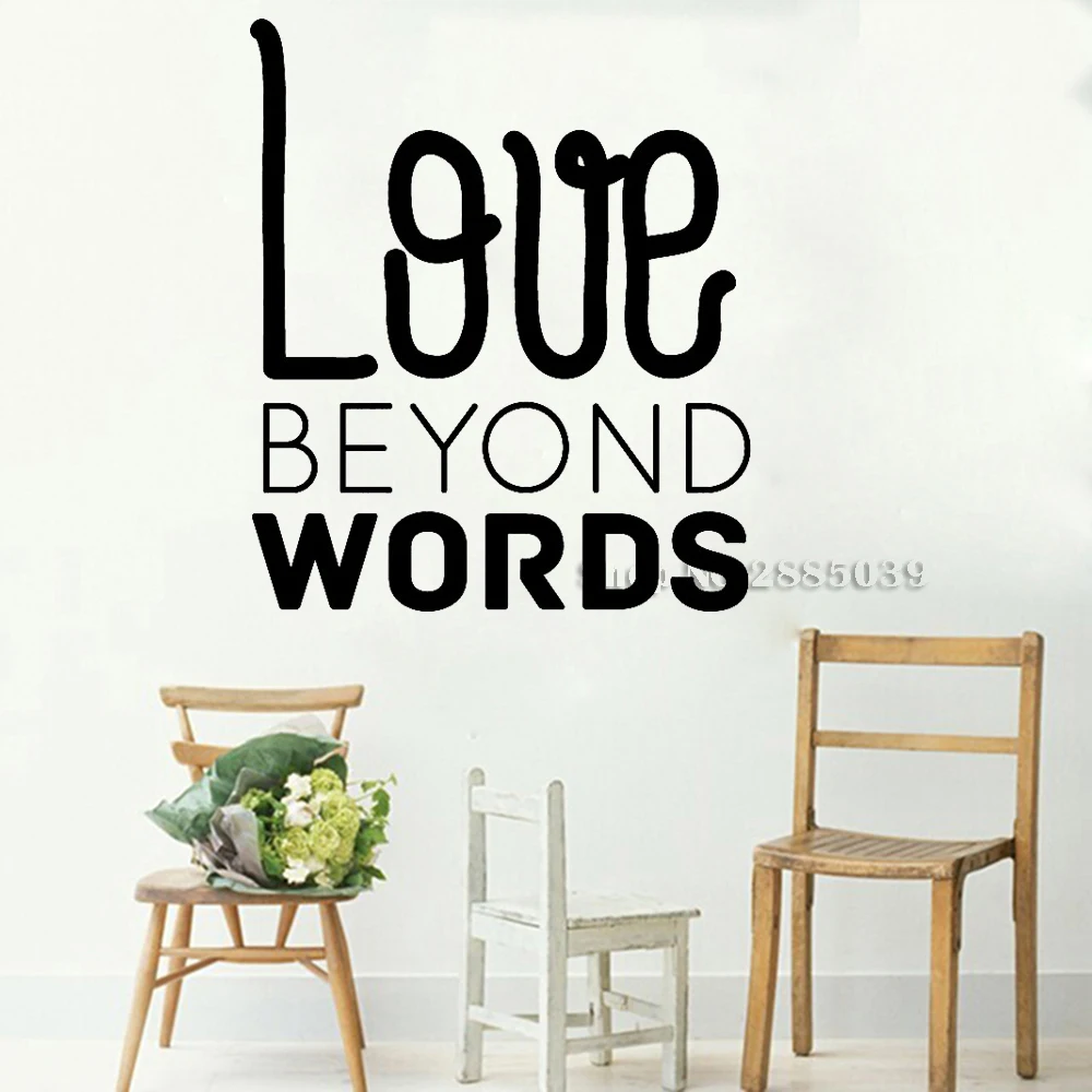 Love Beyond Words Quote Wall Decals Home Decoration Adesivo De Paredes Removable Diy Wall Sticker Livingroom Bedroom Decal LC377