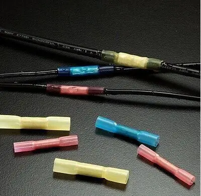 50 x ring heat shrink shrinkable Wire terminals BUTT Waterproof CONNECTORS tube