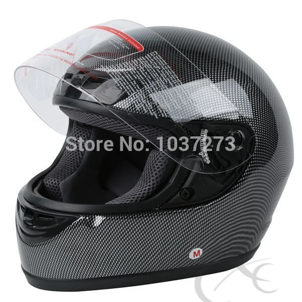 

NEW BLACK CARBON FIBER FULL FACE MOTORCYCLE HELMET STREET DOT S/M/L/XL/XXL HOT