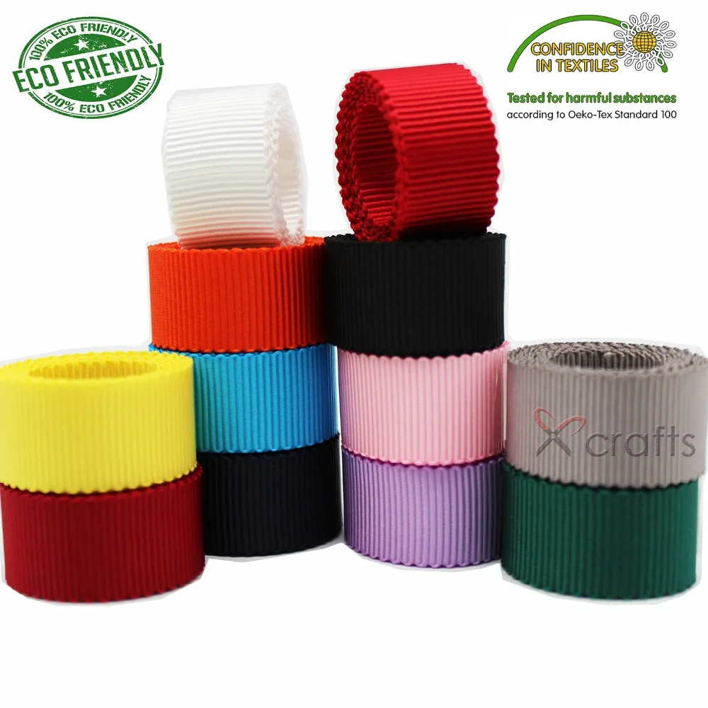 Solid Colors Petersham Double Faced Ribbon 3/8" 9mm 5/8"16mm 7/8"22MM 1" 25mm 1-1/2" 38mm White Black Red