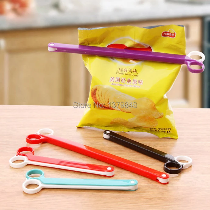 10 PCS/LOT  Size: 27.5cm  Plastic Scissor Food Sealing Clip Snacks Moisture Sealing Clip with Package