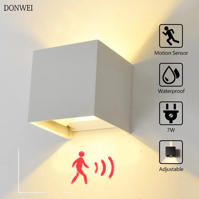 6W 12W LED Wall Light Outdoor Waterproof IP65 Radar Motion Sensor Porch Wall Lamp Home Sconce Indoor Decoration Lighting