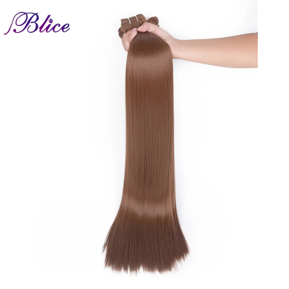 Blice Synthetic Hair Extensions 5 Pieces/Lot 26 Inch #30 Yaki Straight Hair Weaving Long Length 100g/Piece All Colors Available