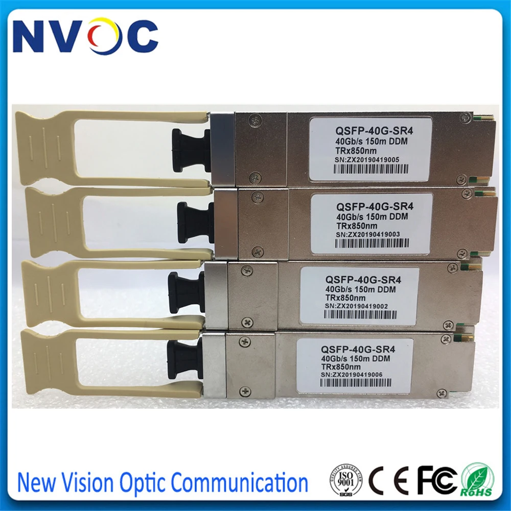 2Pcs 40GBASE-SR4 QSFP+ 850nm 100M 300M MTP/MPO Transceiver,40G Base SR4 MMF 150m Connector Fiber Module