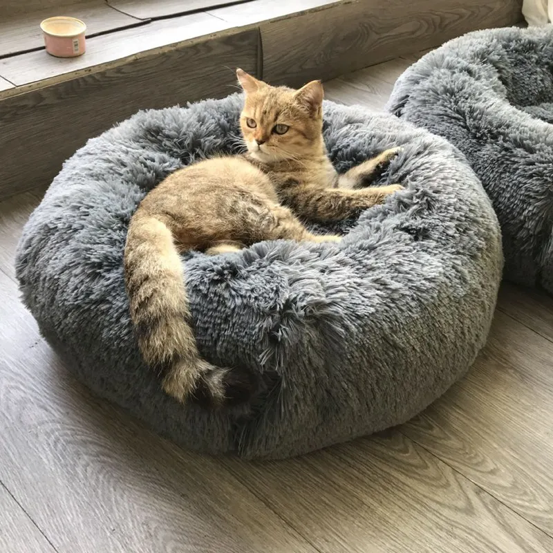 Luxury Dog Bed Winter Deep Sleep Donut Pet Bed for Small Medium Dogs Cats Sofa Soft&Comfy Dog House Round Washable