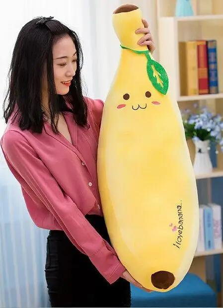 large 85cm i love banana plush toy down cotton very soft throw pillow sofa cushion Christmas gift s2447