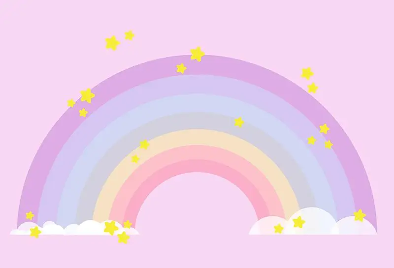 

Light Pink Purple Rainbow Arch Stars Kindergarten photography backgrounds Vinyl cloth Computer print wall backdrop