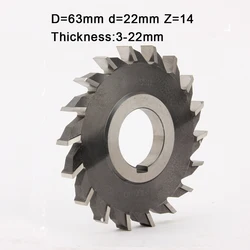 1PC HSS M2 side and face milling cutter straight teeth 63*3*4*5*6*7*8*10*12*14*16*18*20*22