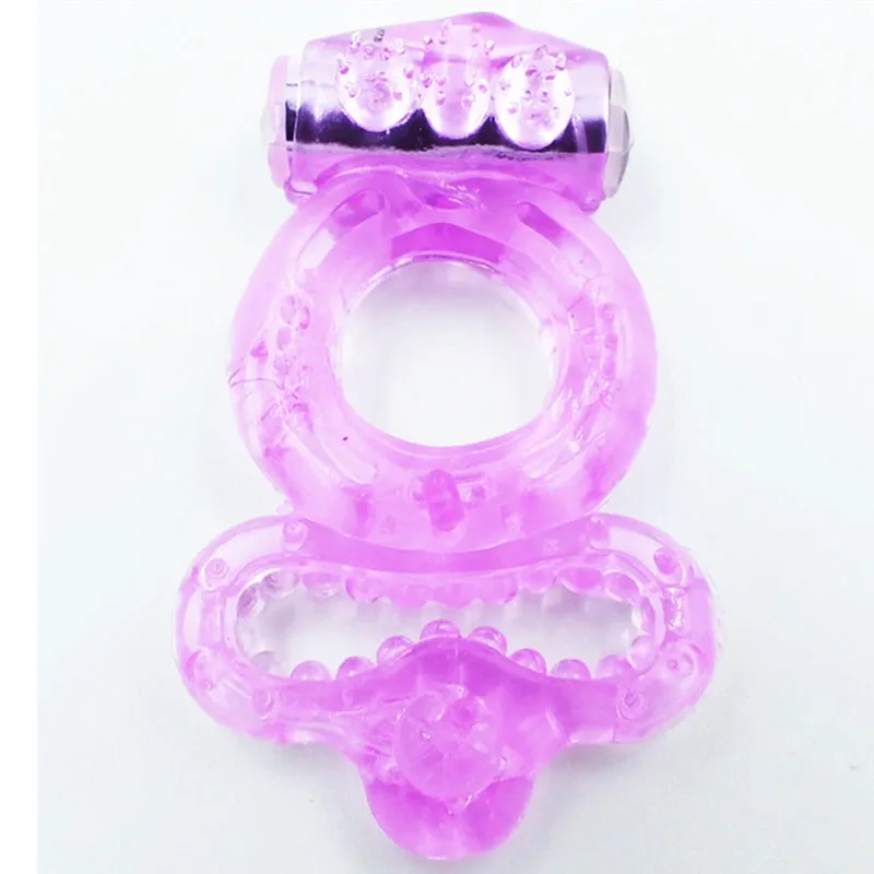 lasting ring clitoris vibrator triple ball loop Massager masturbation Vibrating cocking delay ejaculation vibe Sex Toys For man