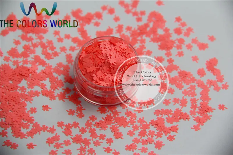 

CN-H Solvent Resistant Neon Pink Red Color Four-leaf Clover Shamro Shape Glitter for Nail Polish and DIY decoration 1Pack =50g