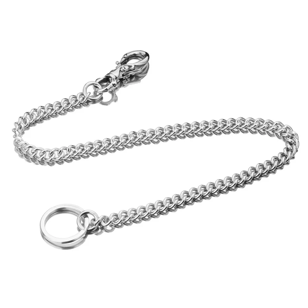 Men's Wallet Chain Anti-Lost  Kkey Chain Car Key Room Key Chain Solid Stainless Steel Metal Safety Chain Skull Button Wholesale