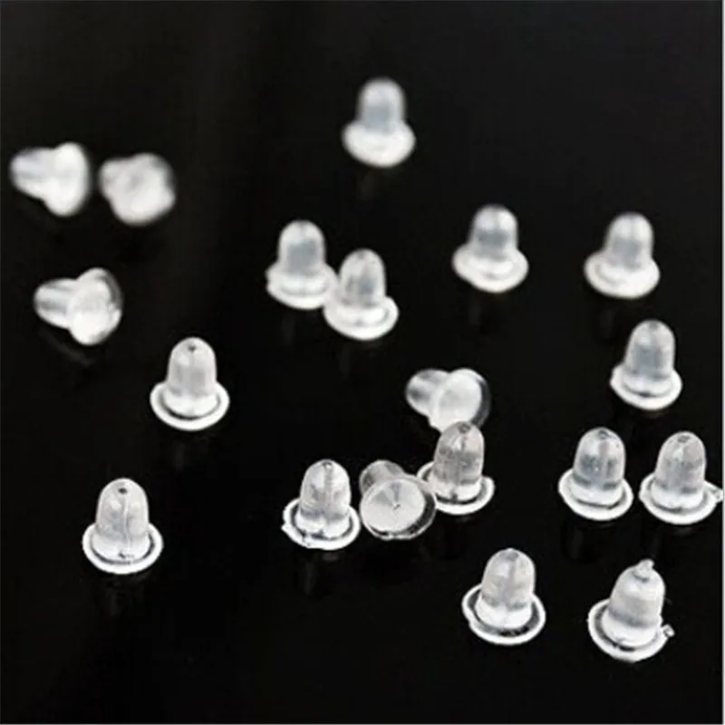 200pcs/lot Wholesale Earrings Jewelry Accessories Plastic Ear Plugging / Blocked, Rubber Earring Back, Diy