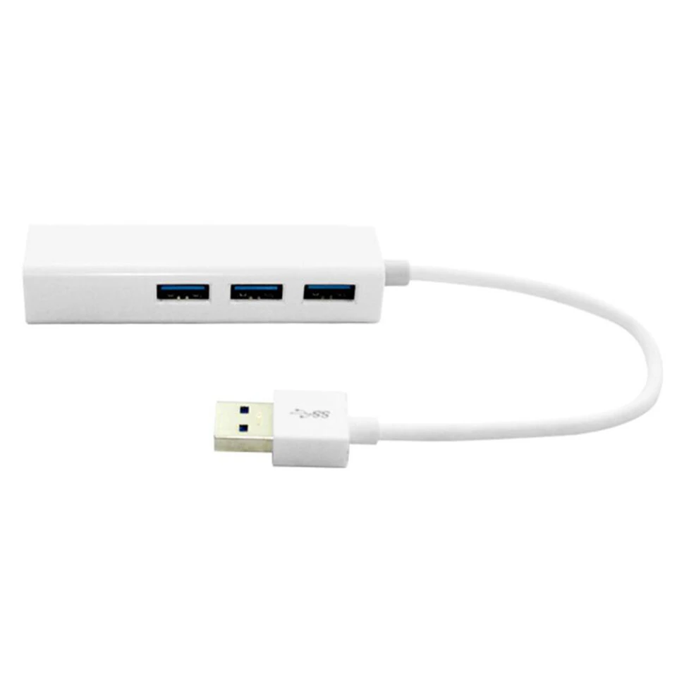 USB Ethernet Adapter with 3 HUB USB2.0 NIC RJ45 Lan Gigabit Internet Windows 7/8/10 For Tablet PC Laptop