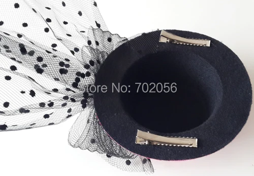 mini top hat Bridal feather veil hair clip HAIR MESH HAT FASCINATOR FLOWER WEDDING PARTY Fascinator 13cm diameter mixed #3655