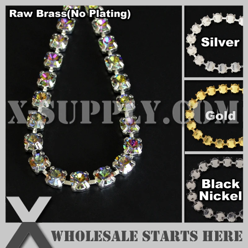 

Vitrail Medium ss28 Round Rhinestone Cup Chain Trim For Jewelry DIY Bracelet,4 Claws,5Yards/Lot