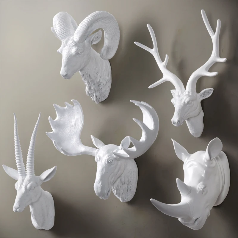 

Retro nostalgia deer head hanging wall creative living room mural Wall Decoration pendant antlers stereo head ornaments