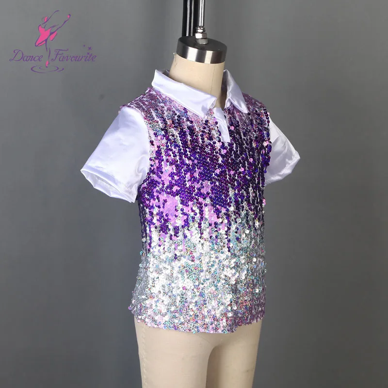 Color sequin collar shirt boy dance Costume Dance Costumes