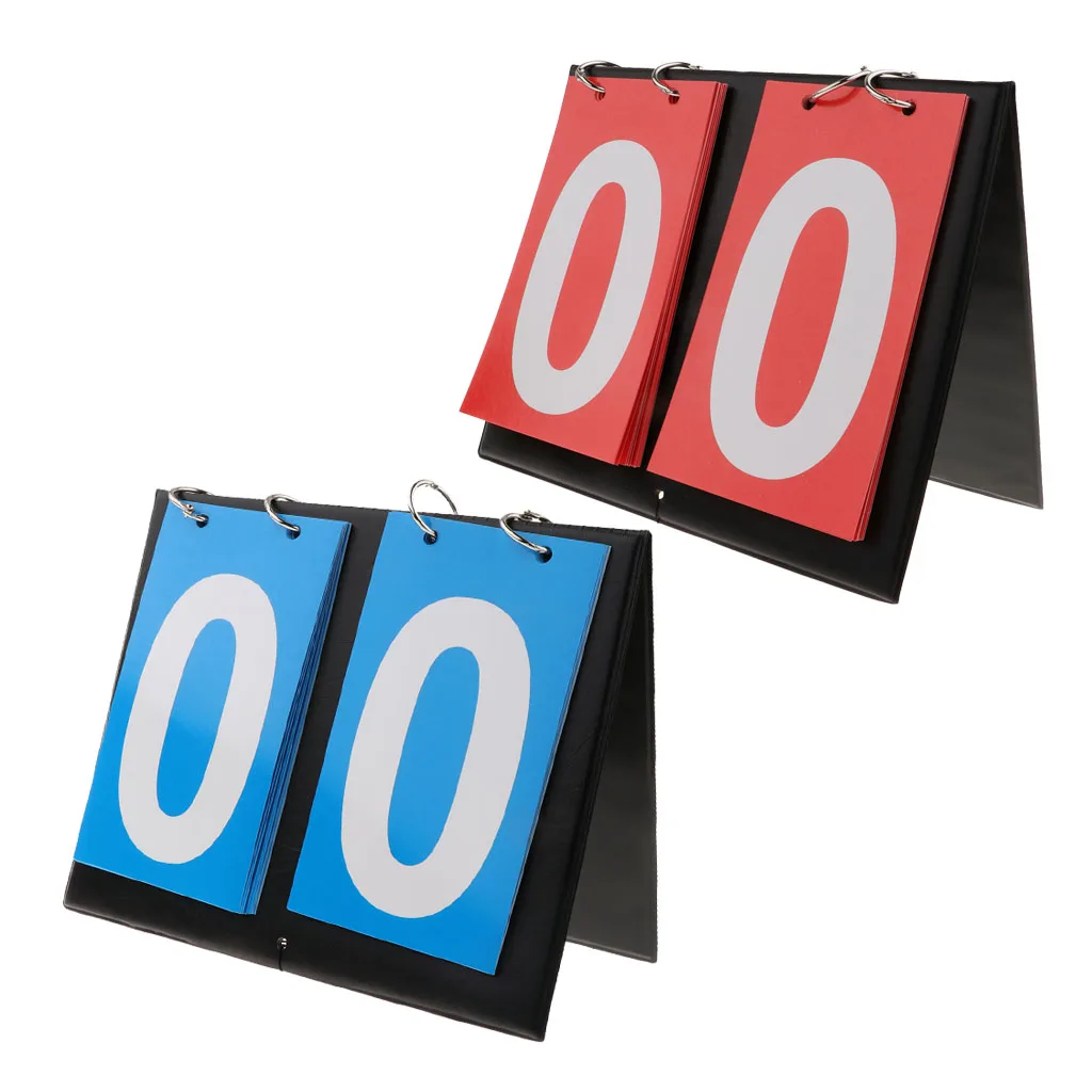 2 colors Waterproof Sports 2-Digital Scoreboard Table Top Flip Score Count Board for Basketball Volleyball Scoreboard Flipper